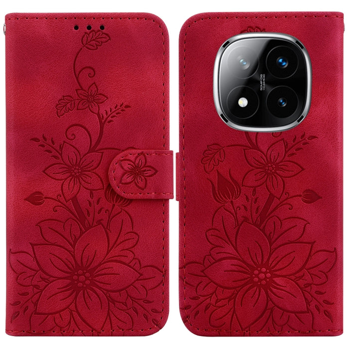 Funda para teléfono de piel con relieve Lily, For Redmi K80 / K80 Pro / Xiaomi Poco F7 Pro, For Redmi Note 14 4G 164.84mm, For Redmi Turbo 4 / Xiaomi Poco X7 Pro, For Redmi Note 14 4G 163.25mm, For Redmi Note 14 5G, For Redmi Note 14 Pro / Note 14 Pro+...