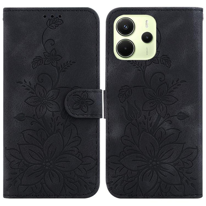 Funda para teléfono de piel con relieve Lily, For Redmi K80 / K80 Pro / Xiaomi Poco F7 Pro, For Redmi Note 14 4G 164.84mm, For Redmi Turbo 4 / Xiaomi Poco X7 Pro, For Redmi Note 14 4G 163.25mm, For Redmi Note 14 5G, For Redmi Note 14 Pro / Note 14 Pro+...