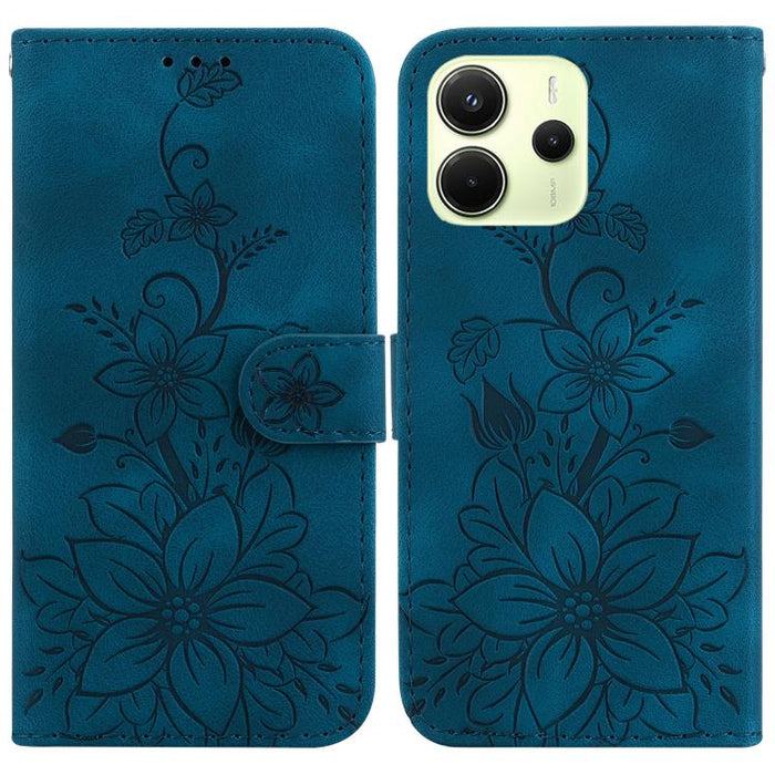 Funda para teléfono de piel con relieve Lily, For Redmi K80 / K80 Pro / Xiaomi Poco F7 Pro, For Redmi Note 14 4G 164.84mm, For Redmi Turbo 4 / Xiaomi Poco X7 Pro, For Redmi Note 14 4G 163.25mm, For Redmi Note 14 5G, For Redmi Note 14 Pro / Note 14 Pro+...