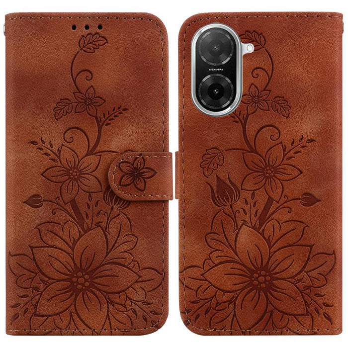 Funda para teléfono de piel con relieve Lily, For Redmi K80 / K80 Pro / Xiaomi Poco F7 Pro, For Redmi Note 14 4G 164.84mm, For Redmi Turbo 4 / Xiaomi Poco X7 Pro, For Redmi Note 14 4G 163.25mm, For Redmi Note 14 5G, For Redmi Note 14 Pro / Note 14 Pro+...