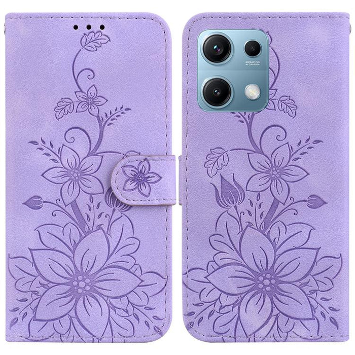 Funda para teléfono de piel con relieve Lily, For Redmi K80 / K80 Pro / Xiaomi Poco F7 Pro, For Redmi Note 14 4G 164.84mm, For Redmi Turbo 4 / Xiaomi Poco X7 Pro, For Redmi Note 14 4G 163.25mm, For Redmi Note 14 5G, For Redmi Note 14 Pro / Note 14 Pro+...