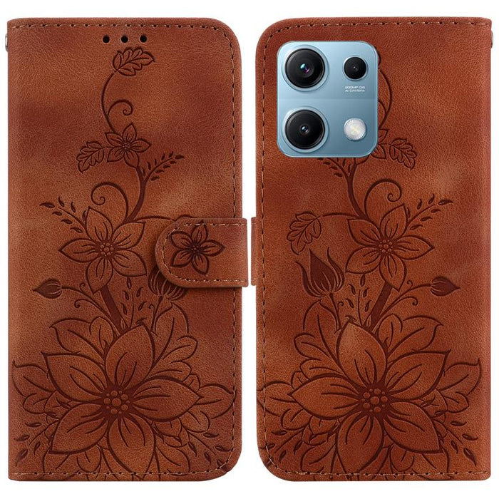 Funda para teléfono de piel con relieve Lily, For Redmi K80 / K80 Pro / Xiaomi Poco F7 Pro, For Redmi Note 14 4G 164.84mm, For Redmi Turbo 4 / Xiaomi Poco X7 Pro, For Redmi Note 14 4G 163.25mm, For Redmi Note 14 5G, For Redmi Note 14 Pro / Note 14 Pro+...