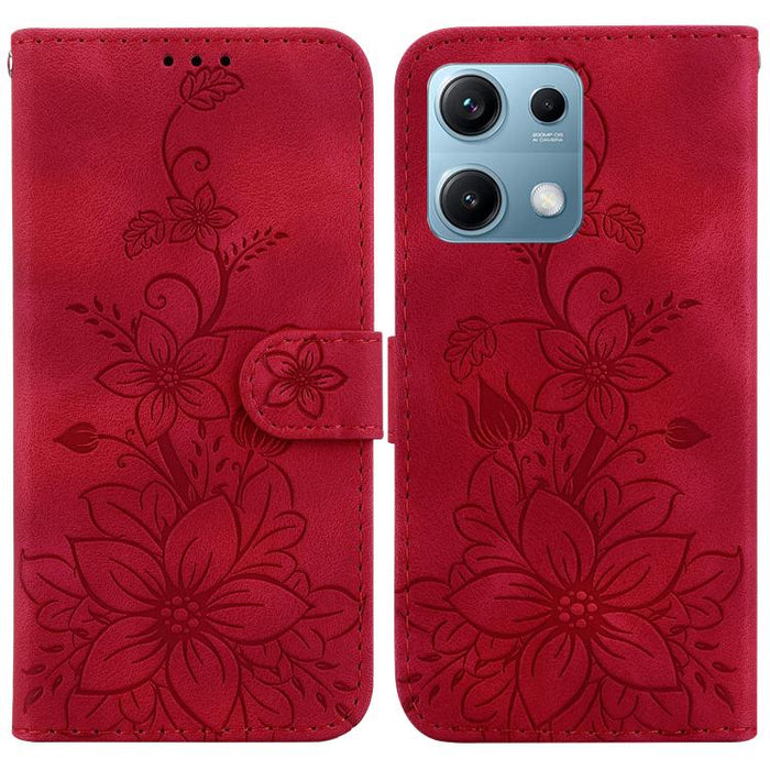 Funda para teléfono de piel con relieve Lily, For Redmi K80 / K80 Pro / Xiaomi Poco F7 Pro, For Redmi Note 14 4G 164.84mm, For Redmi Turbo 4 / Xiaomi Poco X7 Pro, For Redmi Note 14 4G 163.25mm, For Redmi Note 14 5G, For Redmi Note 14 Pro / Note 14 Pro+...