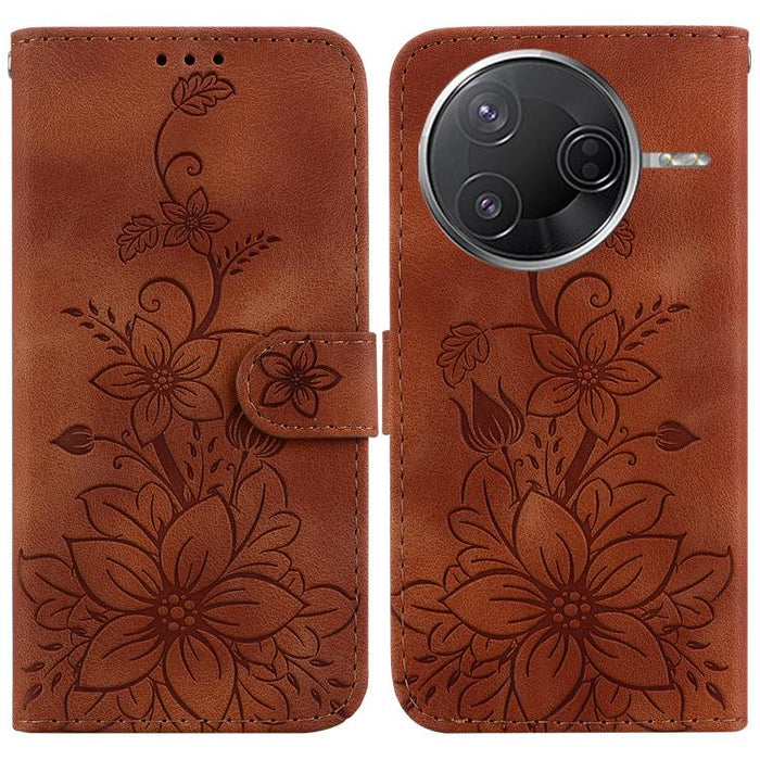 Funda para teléfono de piel con relieve Lily, For Redmi K80 / K80 Pro / Xiaomi Poco F7 Pro, For Redmi Note 14 4G 164.84mm, For Redmi Turbo 4 / Xiaomi Poco X7 Pro, For Redmi Note 14 4G 163.25mm, For Redmi Note 14 5G, For Redmi Note 14 Pro / Note 14 Pro+...