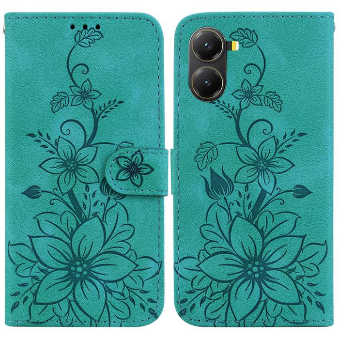 Funda para teléfono de piel con relieve Lily, For Redmi K80 / K80 Pro / Xiaomi Poco F7 Pro, For Redmi Note 14 4G 164.84mm, For Redmi Turbo 4 / Xiaomi Poco X7 Pro, For Redmi Note 14 4G 163.25mm, For Redmi Note 14 5G, For Redmi Note 14 Pro / Note 14 Pro+...