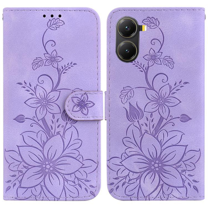 Funda para teléfono de piel con relieve Lily, For Redmi K80 / K80 Pro / Xiaomi Poco F7 Pro, For Redmi Note 14 4G 164.84mm, For Redmi Turbo 4 / Xiaomi Poco X7 Pro, For Redmi Note 14 4G 163.25mm, For Redmi Note 14 5G, For Redmi Note 14 Pro / Note 14 Pro+...