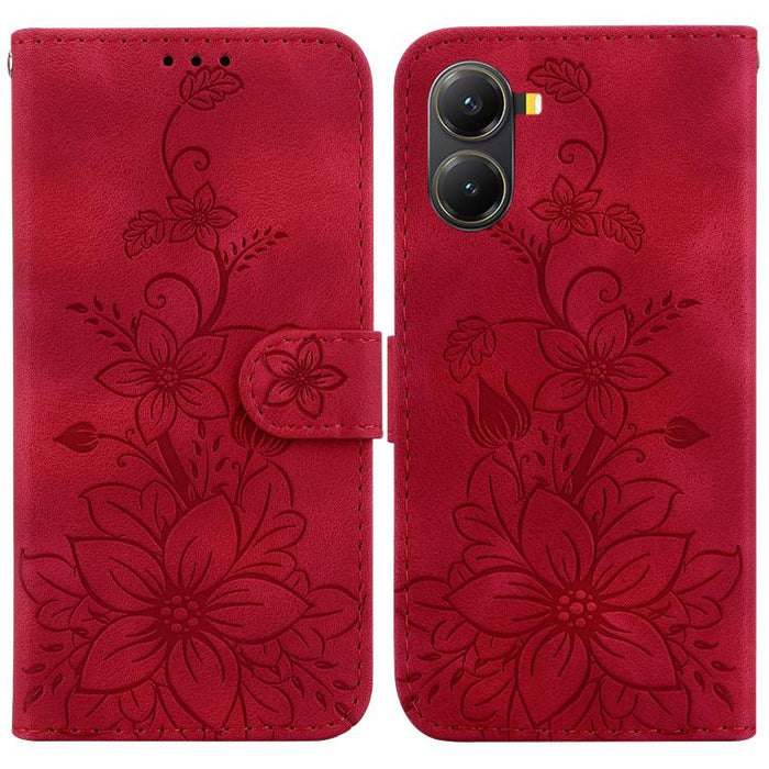 Funda para teléfono de piel con relieve Lily, For Redmi K80 / K80 Pro / Xiaomi Poco F7 Pro, For Redmi Note 14 4G 164.84mm, For Redmi Turbo 4 / Xiaomi Poco X7 Pro, For Redmi Note 14 4G 163.25mm, For Redmi Note 14 5G, For Redmi Note 14 Pro / Note 14 Pro+...