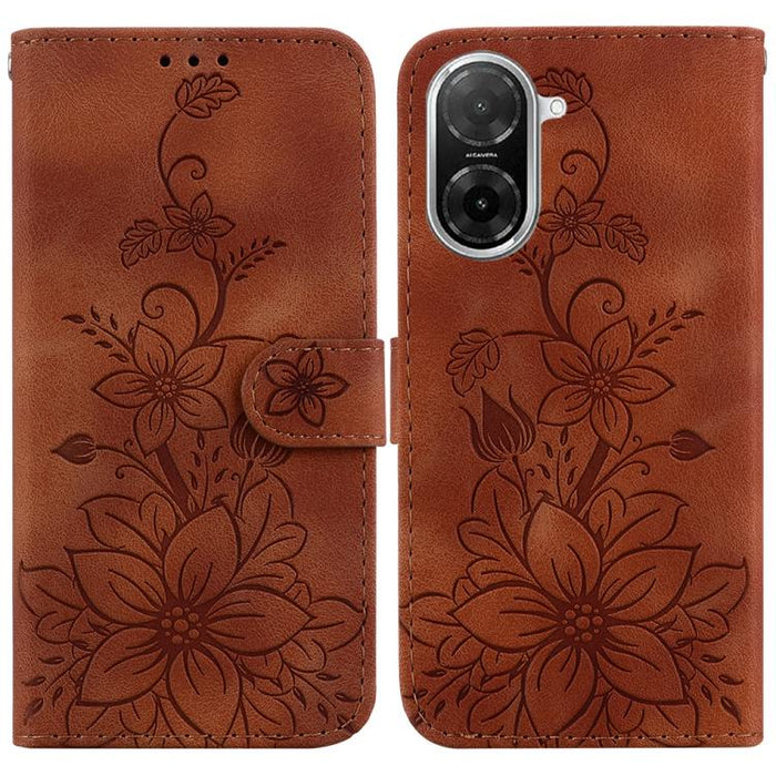Funda para teléfono de piel con relieve Lily, For Redmi K80 / K80 Pro / Xiaomi Poco F7 Pro, For Redmi Note 14 4G 164.84mm, For Redmi Turbo 4 / Xiaomi Poco X7 Pro, For Redmi Note 14 4G 163.25mm, For Redmi Note 14 5G, For Redmi Note 14 Pro / Note 14 Pro+...