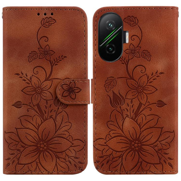 Funda para teléfono de piel con relieve Lily, For Redmi K80 / K80 Pro / Xiaomi Poco F7 Pro, For Redmi Note 14 4G 164.84mm, For Redmi Turbo 4 / Xiaomi Poco X7 Pro, For Redmi Note 14 4G 163.25mm, For Redmi Note 14 5G, For Redmi Note 14 Pro / Note 14 Pro+...