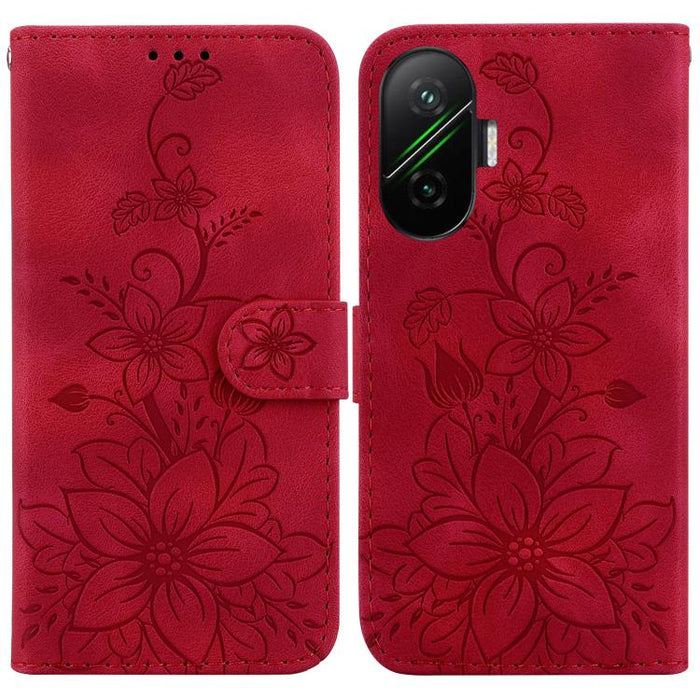 Funda para teléfono de piel con relieve Lily, For Redmi K80 / K80 Pro / Xiaomi Poco F7 Pro, For Redmi Note 14 4G 164.84mm, For Redmi Turbo 4 / Xiaomi Poco X7 Pro, For Redmi Note 14 4G 163.25mm, For Redmi Note 14 5G, For Redmi Note 14 Pro / Note 14 Pro+...