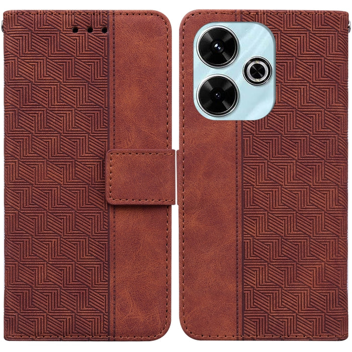 Funda para teléfono de cuero con relieve geométrico, For Redmi Note 14 4G 163.25mm, For Redmi Note 14 5G, For Redmi Note 14 Pro / Note 14 Pro+ 5G, For Redmi 14C 4G, For Redmi 13 4G, For Redmi K70 Pro / K70