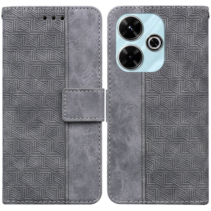 Funda para teléfono de cuero con relieve geométrico, For Redmi Note 14 4G 163.25mm, For Redmi Note 14 5G, For Redmi Note 14 Pro / Note 14 Pro+ 5G, For Redmi 14C 4G, For Redmi 13 4G, For Redmi K70 Pro / K70