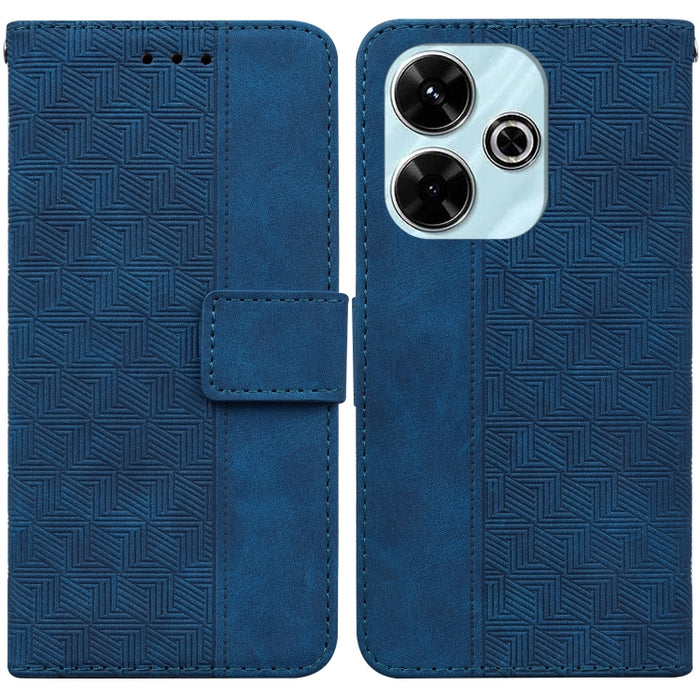 Funda para teléfono de cuero con relieve geométrico, For Redmi Note 14 4G 163.25mm, For Redmi Note 14 5G, For Redmi Note 14 Pro / Note 14 Pro+ 5G, For Redmi 14C 4G, For Redmi 13 4G, For Redmi K70 Pro / K70