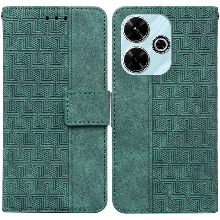 Funda para teléfono de cuero con relieve geométrico, For Redmi Note 14 4G 163.25mm, For Redmi Note 14 5G, For Redmi Note 14 Pro / Note 14 Pro+ 5G, For Redmi 14C 4G, For Redmi 13 4G, For Redmi K70 Pro / K70
