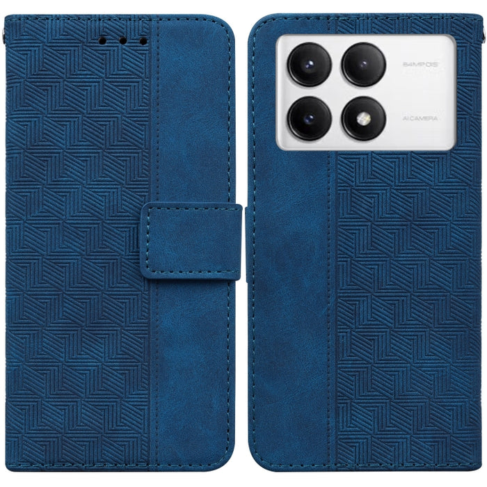 Funda para teléfono de cuero con relieve geométrico, For Redmi Note 14 4G 163.25mm, For Redmi Note 14 5G, For Redmi Note 14 Pro / Note 14 Pro+ 5G, For Redmi 14C 4G, For Redmi 13 4G, For Redmi K70 Pro / K70