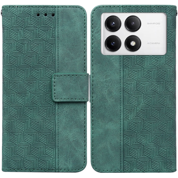 Funda para teléfono de cuero con relieve geométrico, For Redmi Note 14 4G 163.25mm, For Redmi Note 14 5G, For Redmi Note 14 Pro / Note 14 Pro+ 5G, For Redmi 14C 4G, For Redmi 13 4G, For Redmi K70 Pro / K70