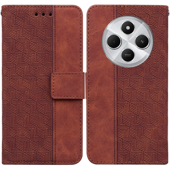 Funda para teléfono de cuero con relieve geométrico, For Redmi Note 14 4G 163.25mm, For Redmi Note 14 5G, For Redmi Note 14 Pro / Note 14 Pro+ 5G, For Redmi 14C 4G, For Redmi 13 4G, For Redmi K70 Pro / K70
