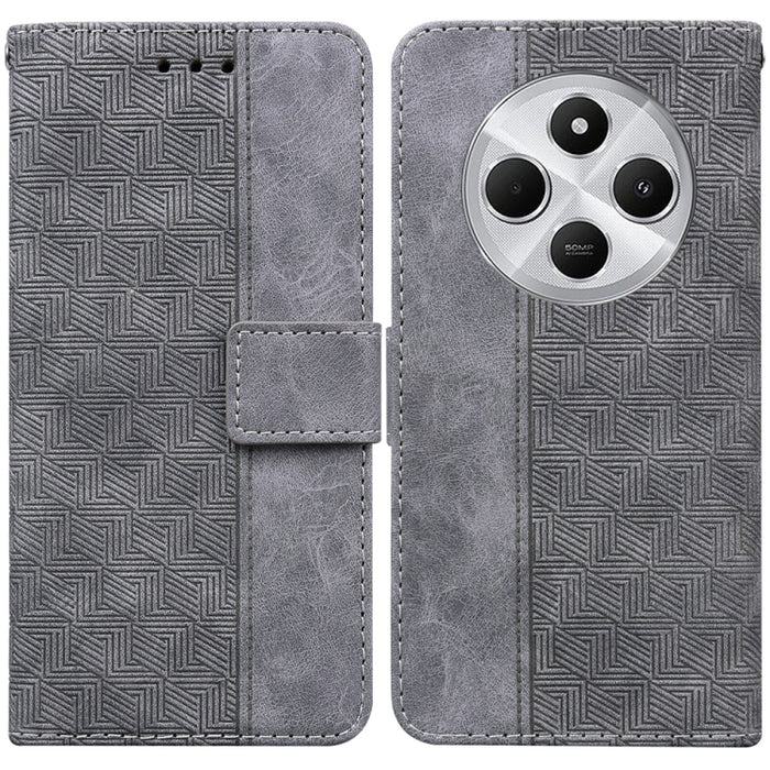 Funda para teléfono de cuero con relieve geométrico, For Redmi Note 14 4G 163.25mm, For Redmi Note 14 5G, For Redmi Note 14 Pro / Note 14 Pro+ 5G, For Redmi 14C 4G, For Redmi 13 4G, For Redmi K70 Pro / K70