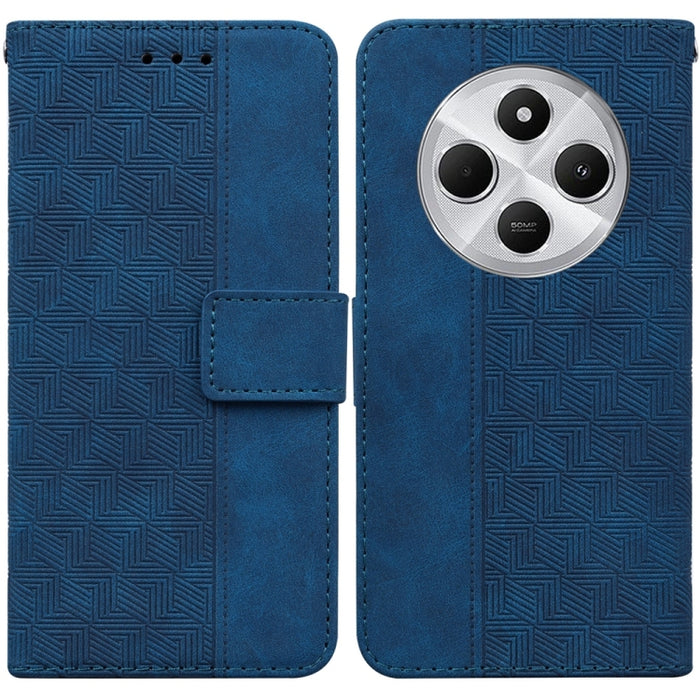 Funda para teléfono de cuero con relieve geométrico, For Redmi Note 14 4G 163.25mm, For Redmi Note 14 5G, For Redmi Note 14 Pro / Note 14 Pro+ 5G, For Redmi 14C 4G, For Redmi 13 4G, For Redmi K70 Pro / K70