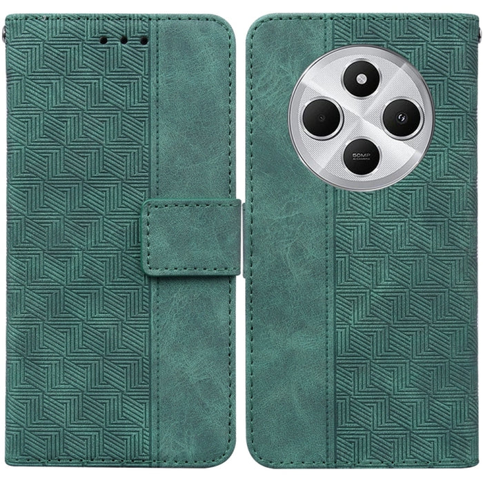 Funda para teléfono de cuero con relieve geométrico, For Redmi Note 14 4G 163.25mm, For Redmi Note 14 5G, For Redmi Note 14 Pro / Note 14 Pro+ 5G, For Redmi 14C 4G, For Redmi 13 4G, For Redmi K70 Pro / K70