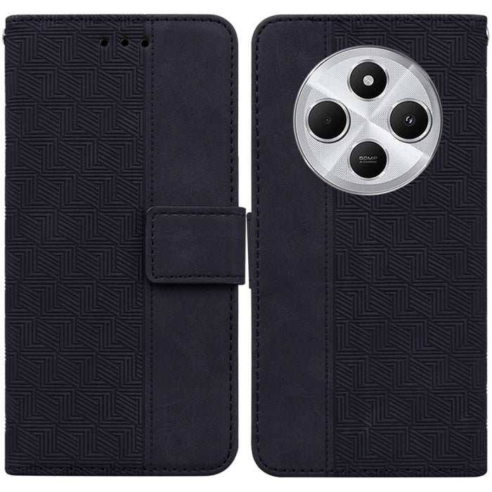 Funda para teléfono de cuero con relieve geométrico, For Redmi Note 14 4G 163.25mm, For Redmi Note 14 5G, For Redmi Note 14 Pro / Note 14 Pro+ 5G, For Redmi 14C 4G, For Redmi 13 4G, For Redmi K70 Pro / K70
