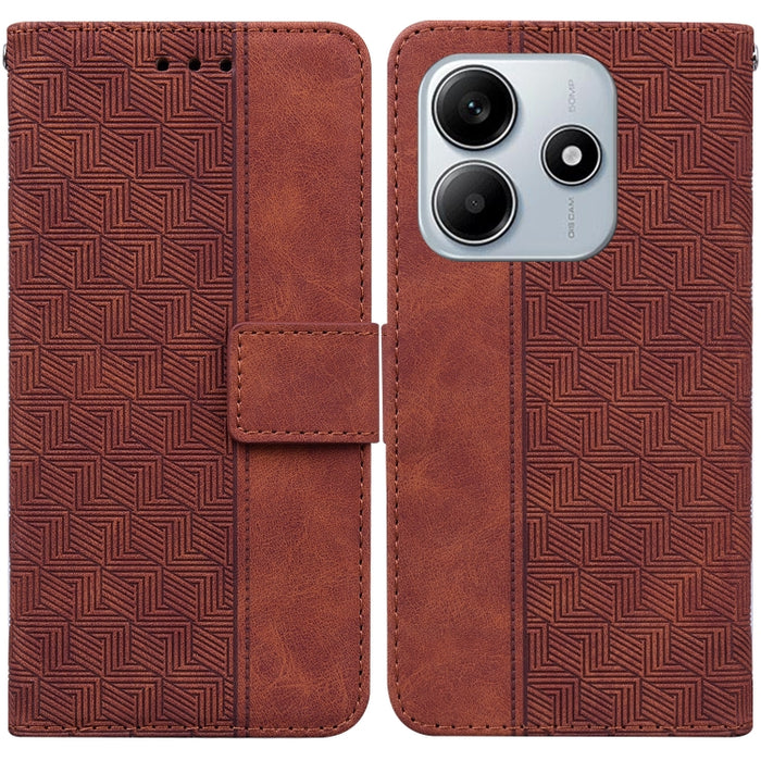 Funda para teléfono de cuero con relieve geométrico, For Redmi Note 14 4G 163.25mm, For Redmi Note 14 5G, For Redmi Note 14 Pro / Note 14 Pro+ 5G, For Redmi 14C 4G, For Redmi 13 4G, For Redmi K70 Pro / K70