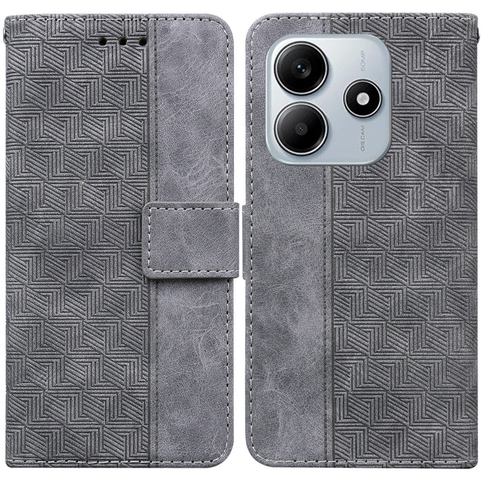 Funda para teléfono de cuero con relieve geométrico, For Redmi Note 14 4G 163.25mm, For Redmi Note 14 5G, For Redmi Note 14 Pro / Note 14 Pro+ 5G, For Redmi 14C 4G, For Redmi 13 4G, For Redmi K70 Pro / K70