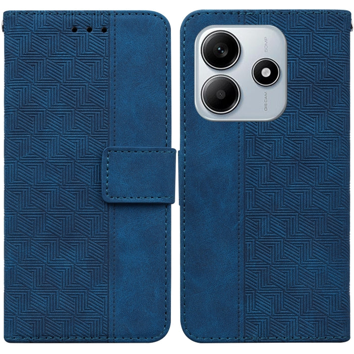 Funda para teléfono de cuero con relieve geométrico, For Redmi Note 14 4G 163.25mm, For Redmi Note 14 5G, For Redmi Note 14 Pro / Note 14 Pro+ 5G, For Redmi 14C 4G, For Redmi 13 4G, For Redmi K70 Pro / K70