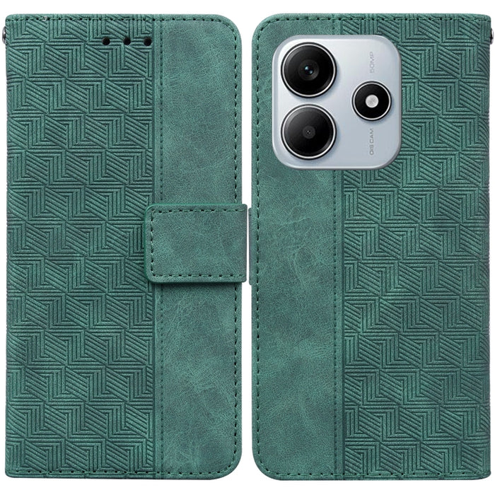Funda para teléfono de cuero con relieve geométrico, For Redmi Note 14 4G 163.25mm, For Redmi Note 14 5G, For Redmi Note 14 Pro / Note 14 Pro+ 5G, For Redmi 14C 4G, For Redmi 13 4G, For Redmi K70 Pro / K70