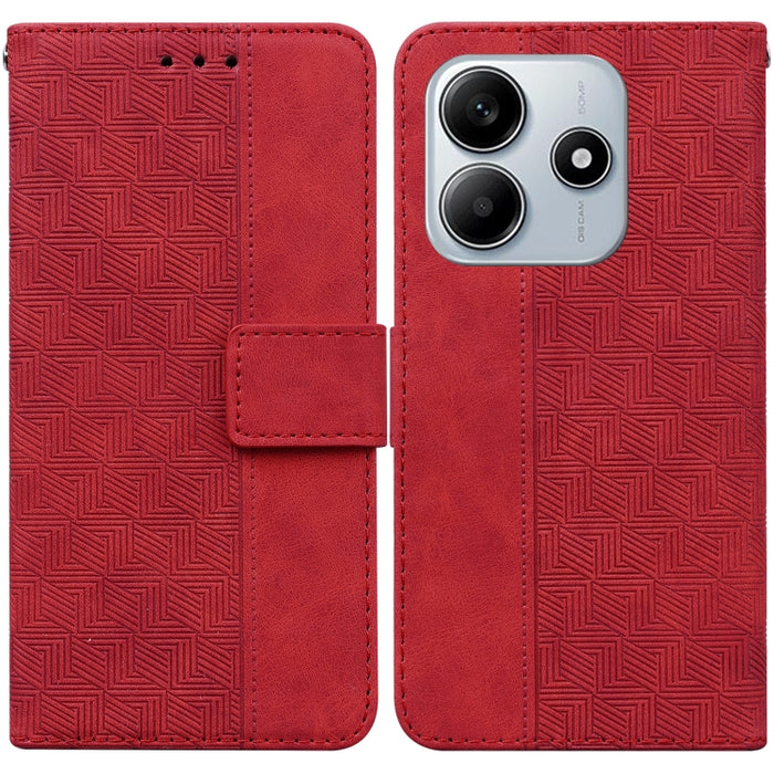 Funda para teléfono de cuero con relieve geométrico, For Redmi Note 14 4G 163.25mm, For Redmi Note 14 5G, For Redmi Note 14 Pro / Note 14 Pro+ 5G, For Redmi 14C 4G, For Redmi 13 4G, For Redmi K70 Pro / K70