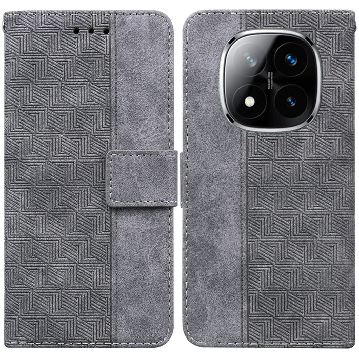 Funda para teléfono de cuero con relieve geométrico, For Redmi Note 14 4G 163.25mm, For Redmi Note 14 5G, For Redmi Note 14 Pro / Note 14 Pro+ 5G, For Redmi 14C 4G, For Redmi 13 4G, For Redmi K70 Pro / K70
