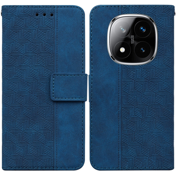 Funda para teléfono de cuero con relieve geométrico, For Redmi Note 14 4G 163.25mm, For Redmi Note 14 5G, For Redmi Note 14 Pro / Note 14 Pro+ 5G, For Redmi 14C 4G, For Redmi 13 4G, For Redmi K70 Pro / K70