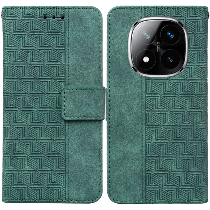 Funda para teléfono de cuero con relieve geométrico, For Redmi Note 14 4G 163.25mm, For Redmi Note 14 5G, For Redmi Note 14 Pro / Note 14 Pro+ 5G, For Redmi 14C 4G, For Redmi 13 4G, For Redmi K70 Pro / K70