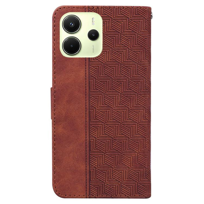 Funda para teléfono de cuero con relieve geométrico, For Redmi Note 14 4G 163.25mm, For Redmi Note 14 5G, For Redmi Note 14 Pro / Note 14 Pro+ 5G, For Redmi 14C 4G, For Redmi 13 4G, For Redmi K70 Pro / K70