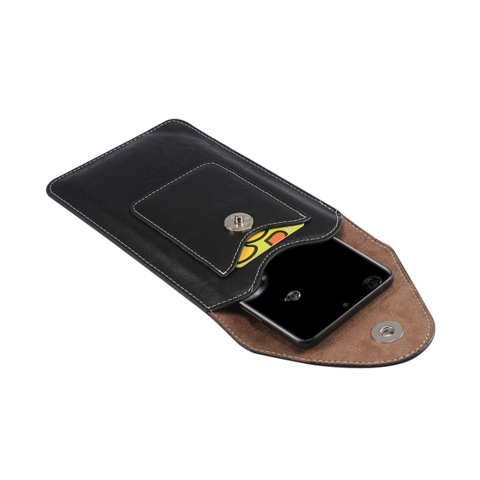 Elefante Textura Hombres Ocio Simple Universal Teléfono móvil Riñonera Estuche de cuero con ranura para tarjeta, Adecuado para teléfonos inteligentes de 6.7-6.9 pulgadas