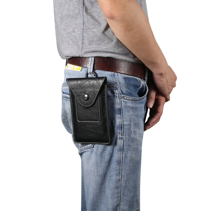 Elefante Textura Hombres Ocio Simple Universal Teléfono móvil Riñonera Estuche de cuero con ranura para tarjeta, Adecuado para teléfonos inteligentes de 6.7-6.9 pulgadas