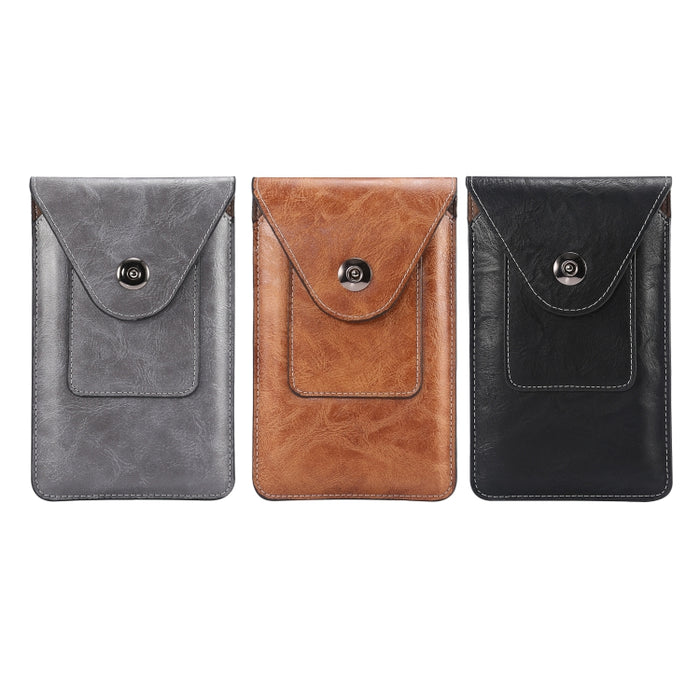 Elefante Textura Hombres Ocio Simple Universal Teléfono móvil Riñonera Estuche de cuero con ranura para tarjeta, Adecuado para teléfonos inteligentes de 6.7-6.9 pulgadas