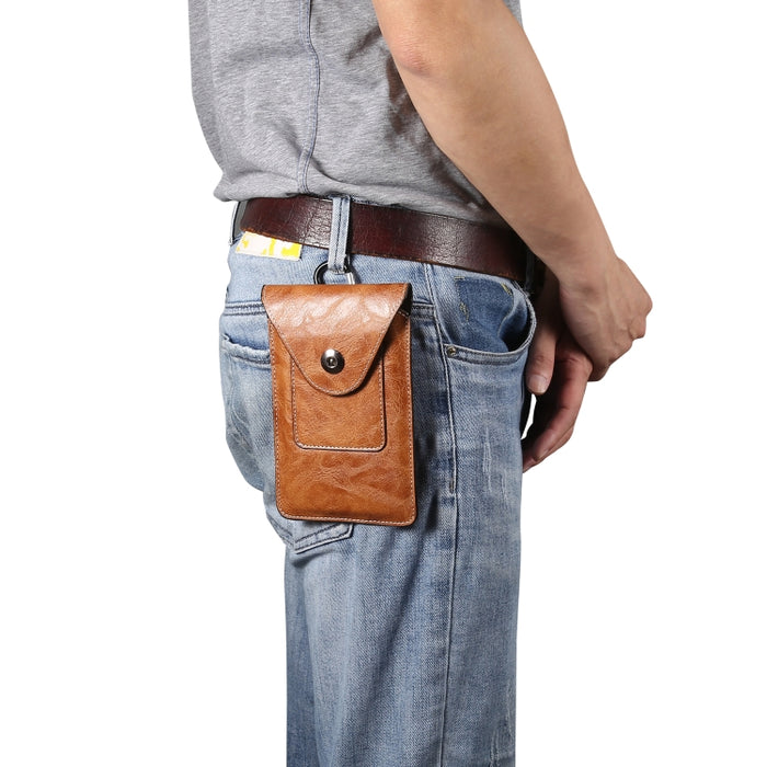 Elefante Textura Hombres Ocio Simple Universal Teléfono móvil Riñonera Estuche de cuero con ranura para tarjeta, Adecuado para teléfonos inteligentes de 6.7-6.9 pulgadas