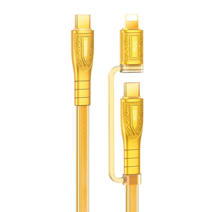 REMAX RC-C165 Prime 1,2 m 60 W Tipo-C a Tipo-C + Cable de carga rápida trenzado de 8 pines, RC-C165