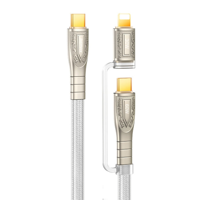 REMAX RC-C165 Prime 1,2 m 60 W Tipo-C a Tipo-C + Cable de carga rápida trenzado de 8 pines, RC-C165