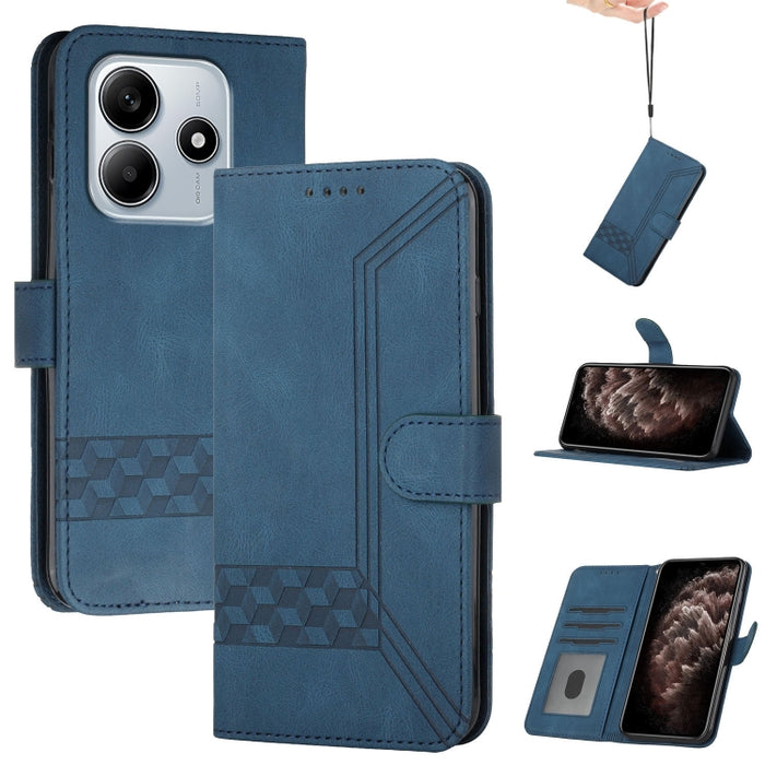 Funda de teléfono de cuero con tapa y sensación de piel cúbica, For Redmi 13 4G, For Redmi Turbo 3 / Poco F6, For Redmi Note 13R Pro / Poco X6 Neo, For Redmi Note 12 Turbo / Poco F5