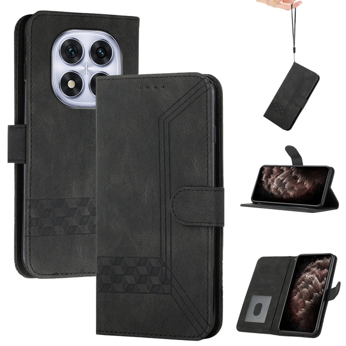 Funda de teléfono de cuero con tapa y sensación de piel cúbica, For Redmi 13 4G, For Redmi Turbo 3 / Poco F6, For Redmi Note 13R Pro / Poco X6 Neo, For Redmi Note 12 Turbo / Poco F5