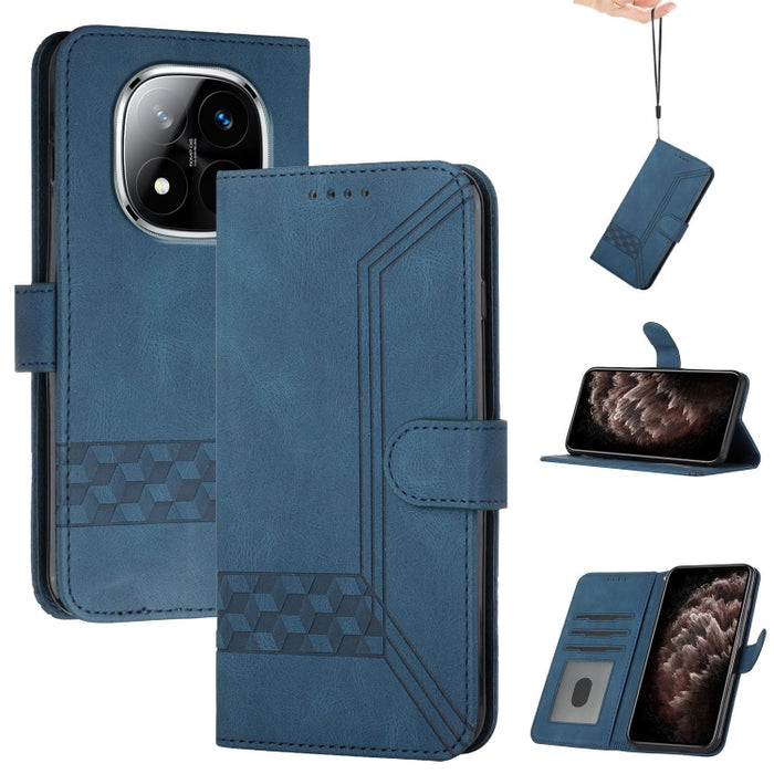 Funda de teléfono de cuero con tapa y sensación de piel cúbica, For Redmi 13 4G, For Redmi Turbo 3 / Poco F6, For Redmi Note 13R Pro / Poco X6 Neo, For Redmi Note 12 Turbo / Poco F5