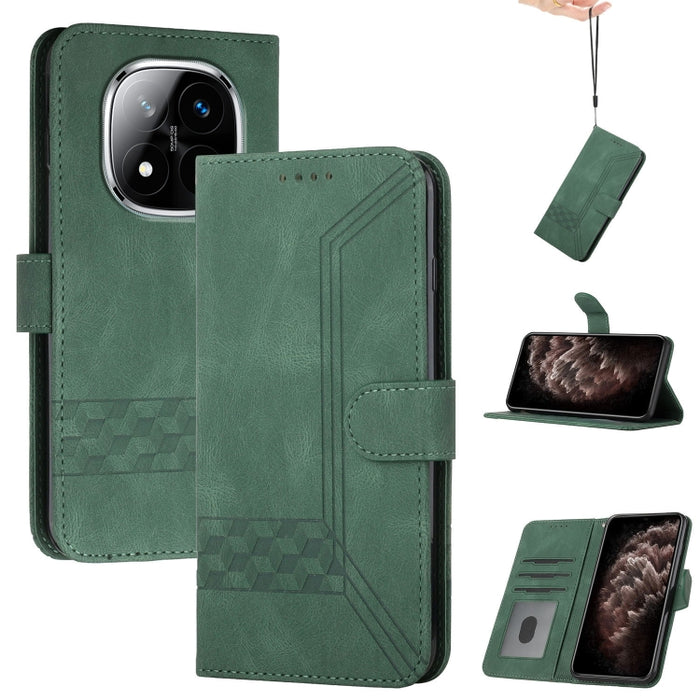 Funda de teléfono de cuero con tapa y sensación de piel cúbica, For Redmi 13 4G, For Redmi Turbo 3 / Poco F6, For Redmi Note 13R Pro / Poco X6 Neo, For Redmi Note 12 Turbo / Poco F5