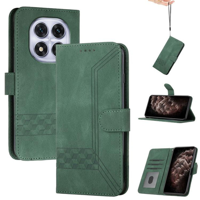 Funda de teléfono de cuero con tapa y sensación de piel cúbica, For Redmi 13 4G, For Redmi Turbo 3 / Poco F6, For Redmi Note 13R Pro / Poco X6 Neo, For Redmi Note 12 Turbo / Poco F5