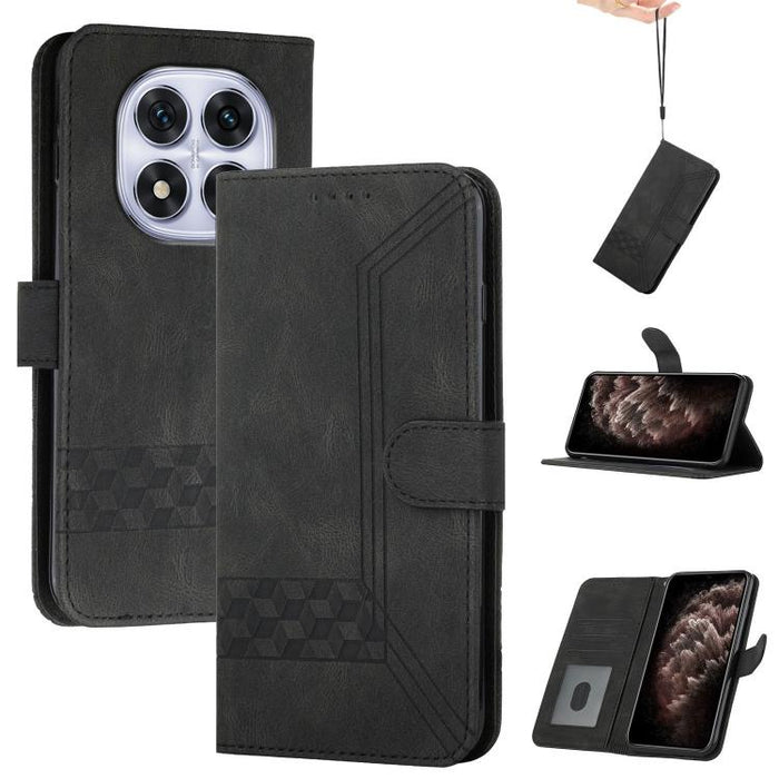 Funda de teléfono de cuero con tapa y sensación de piel cúbica, For Redmi 13 4G, For Redmi Turbo 3 / Poco F6, For Redmi Note 13R Pro / Poco X6 Neo, For Redmi Note 12 Turbo / Poco F5