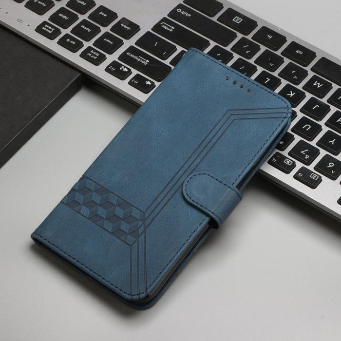 Funda de teléfono de cuero con tapa y sensación de piel cúbica, For Redmi 13 4G, For Redmi Turbo 3 / Poco F6, For Redmi Note 13R Pro / Poco X6 Neo, For Redmi Note 12 Turbo / Poco F5