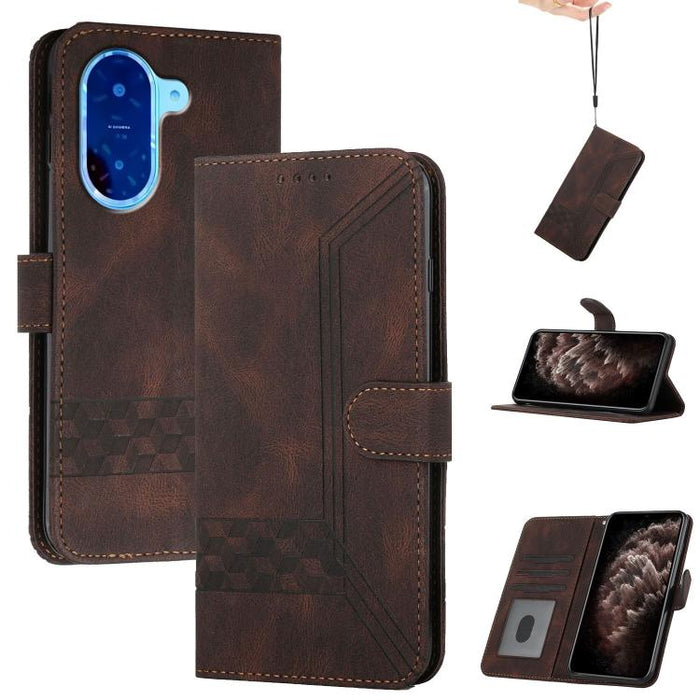 Funda de teléfono de cuero con tapa y sensación de piel cúbica, For Redmi A7 Pro 171mm / Poco C85x 5G, For Redmi Turbo 5 Max / Poco X8 Pro Max, For Redmi Turbo 5 5G / Poco X8 Pro 5G, For Redmi Note 15 4G / 5G 164mm / Poco M8 5G                         ...