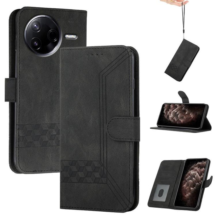 Funda de teléfono de cuero con tapa y sensación de piel cúbica, For Redmi A7 Pro 171mm / Poco C85x 5G, For Redmi Turbo 5 Max / Poco X8 Pro Max, For Redmi Turbo 5 5G / Poco X8 Pro 5G, For Redmi Note 15 4G / 5G 164mm / Poco M8 5G                         ...