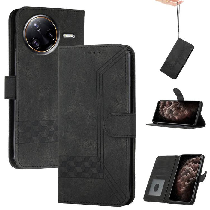 Funda de teléfono de cuero con tapa y sensación de piel cúbica, For Redmi A7 Pro 171mm / Poco C85x 5G, For Redmi Turbo 5 Max / Poco X8 Pro Max, For Redmi Turbo 5 5G / Poco X8 Pro 5G, For Redmi Note 15 4G / 5G 164mm / Poco M8 5G                         ...